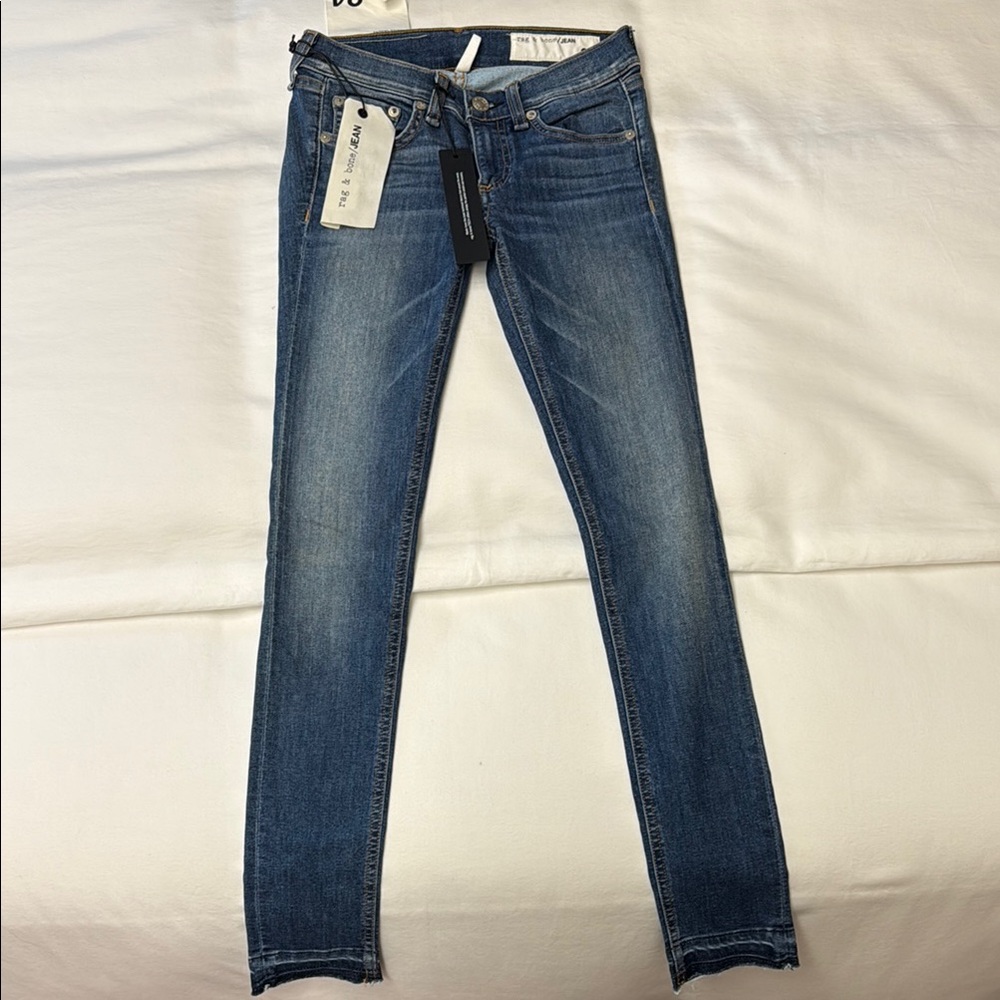 Rag & Bone Blue Skinny Jeans with Stretch